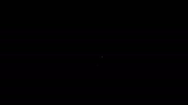 Siyah arkaplanda beyaz çizgi dondurma ikonu var. Güzel sembol. 4K Video hareketli grafik canlandırması
