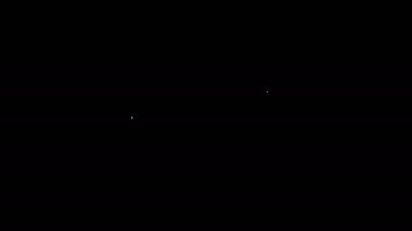 Siyah arka planda izole edilmiş tatlı simgeli beyaz çizgili çörek. 4K Video hareketli grafik canlandırması