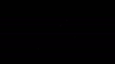 Beyaz çizgi jöle solucanları siyah arka planda izole edilmiş şeker ikonu. 4K Video hareketli grafik canlandırması