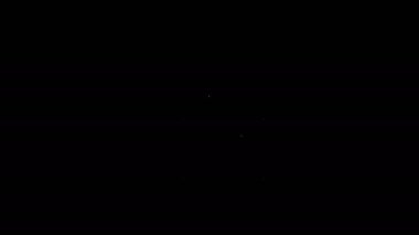 Beyaz çizgi jöle ayı şekeri ikonu siyah arka planda izole edilmiş. 4K Video hareketli grafik canlandırması