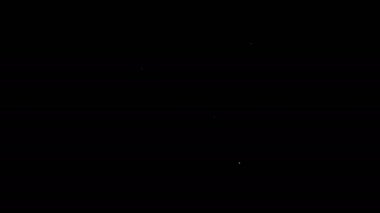 Şeker ikonu için beyaz çizgi ambalajı siyah arkaplanda izole edilmiş. Şekerli çanta. 4K Video hareketli grafik canlandırması