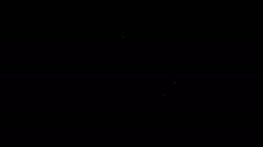 Beyaz çizgi Cupcake simgesi siyah arkaplanda izole edildi. 4K Video hareketli grafik canlandırması