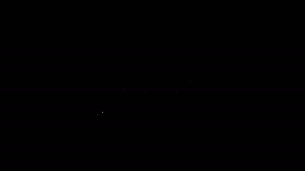 Bílá čára Matematický systém rovnice řešení na ikonu na tabuli izolované na černém pozadí. E se rovná rovnici mc na druhou na obrazovce počítače. Grafická animace pohybu videa 4K — Stock video