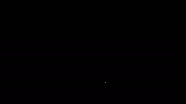 Icône de symbole ADN de ligne blanche isolée sur fond noir. Animation graphique de mouvement vidéo 4K — Video