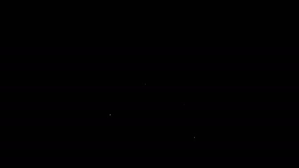 Línea blanca Icono de disco de vinilo aislado sobre fondo negro. Animación gráfica de vídeo 4K — Vídeo de stock