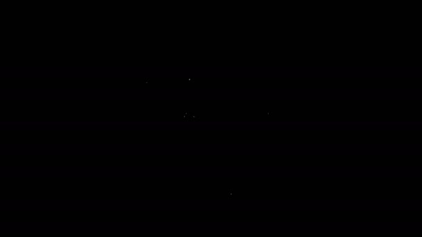 Línea blanca Icono de caja de regalo aislado sobre fondo negro. Feliz Cumpleaños. Animación gráfica de vídeo 4K — Vídeo de stock