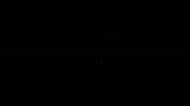 Biała linia Nuta muzyczna w ikonie bańki mowy izolowane na czarnym tle. Koncepcja muzyki i dźwięku. 4K Animacja graficzna ruchu wideo — Wideo stockowe