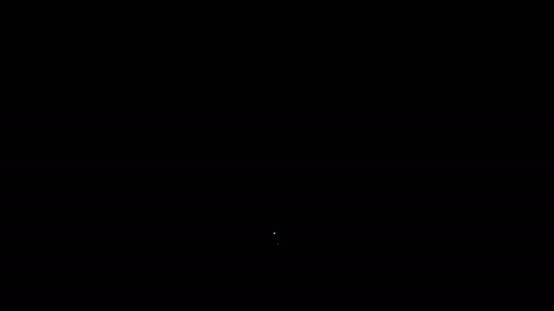 Beyaz çizgi Konum Vip simgesi siyah arkaplanda izole edildi. 4K Video hareketli grafik canlandırması — Stok video
