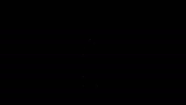 Weiße Linie Geburtstagskuchenkerzen Symbol isoliert auf schwarzem Hintergrund. 4K Video Motion Grafik Animation — Stockvideo