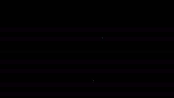 Witte lijn Vip in menselijk hoofd pictogram geïsoleerd op zwarte achtergrond. 4K Video motion grafische animatie — Stockvideo