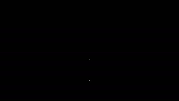 Biała linia Muzyka, dźwięk ikony izolowane na czarnym tle. 4K Animacja graficzna ruchu wideo — Wideo stockowe