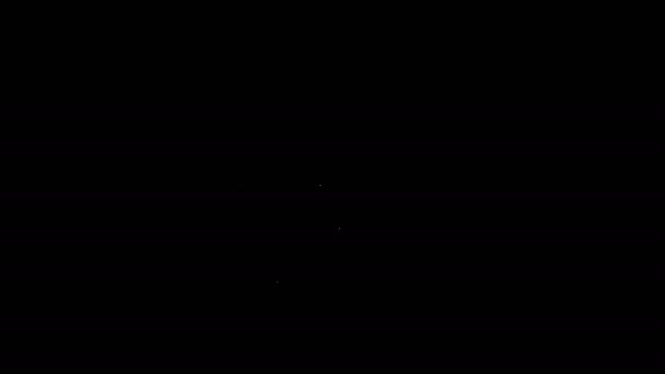 Vit linje Fyrverkeri ikon isolerad på svart bakgrund. Begreppet kul fest. Explosiv pyroteknisk symbol. 4K Video motion grafisk animation — Stockvideo