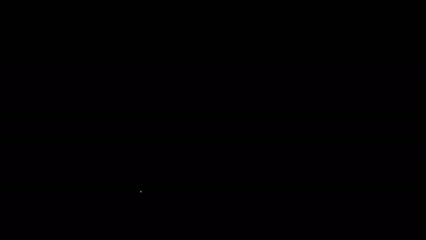 Línea blanca Icono de helado aislado sobre fondo negro. Dulce símbolo. Animación gráfica de vídeo 4K — Vídeo de stock