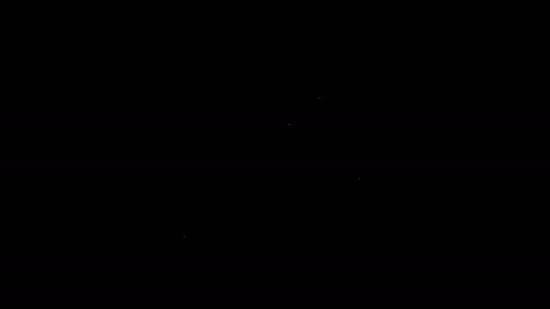 Λευκή γραμμή ζελεδάκια καραμέλα εικονίδιο απομονώνονται σε μαύρο φόντο. 4K Γραφική κίνηση κίνησης βίντεο — Αρχείο Βίντεο