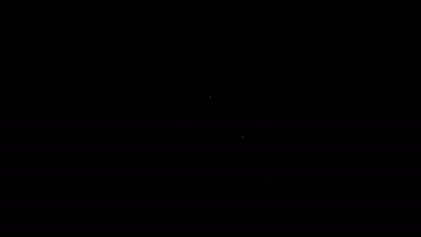 Белая линия Желе медведя конфеты значок изолирован на черном фоне. Видеографическая анимация 4K — стоковое видео