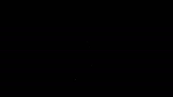 Biała linia Ikona Cukierki izolowane na czarnym tle. 4K Animacja graficzna ruchu wideo — Wideo stockowe