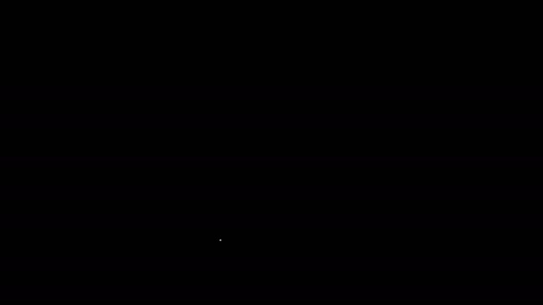Biała linia Szklany słoik z cukierkami wewnątrz ikony izolowane na czarnym tle. 4K Animacja graficzna ruchu wideo — Wideo stockowe