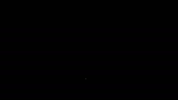 Белая линия Lollipop значок изолирован на черном фоне. Еда, восхитительный символ. Видеографическая анимация 4K — стоковое видео