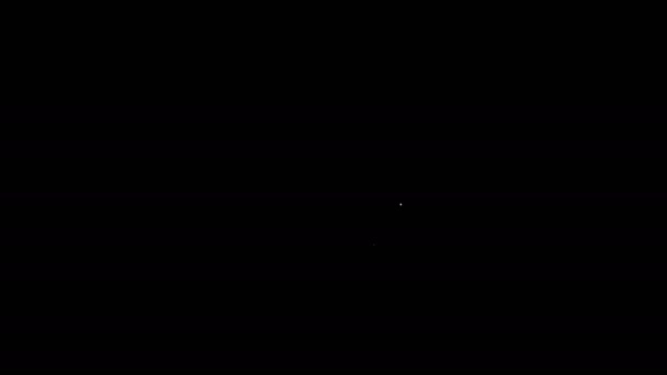 Weiße Linie Schokoladenei-Symbol isoliert auf schwarzem Hintergrund. 4K Video Motion Grafik Animation — Stockvideo