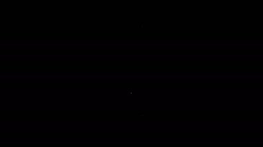 Beyaz çizgi Candy simgesi siyah arkaplanda izole edildi. 4K Video hareketli grafik canlandırması