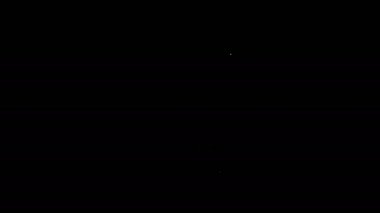 Beyaz çizgi güvercin simgesi siyah arkaplanda izole edildi. 4K Video hareketli grafik canlandırması
