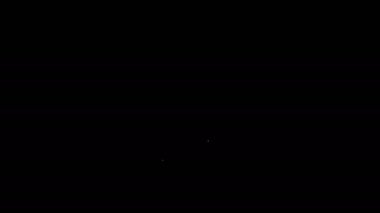 Beyaz çizgi kalp simgesi siyah arkaplanda izole edildi. Romantik sembol, bağlanma, tutku ve düğün. Sevgililer Günü sembolü. 4K Video hareketli grafik canlandırması