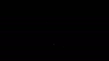 Beyaz çizgi Kokteyl simgesi siyah arkaplanda izole edildi. 4K Video hareketli grafik canlandırması