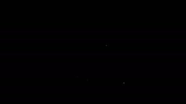 Beyaz çizgi boş fotoğraf çerçeveleri ve siyah arkaplanda izole edilmiş kalp simgeleri. Sevgililer Günü sembolü. 4K Video hareketli grafik canlandırması