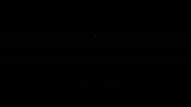 Siyah arka planda kalp ikonu olan beyaz çizgi düğün pastası. 4K Video hareketli grafik canlandırması