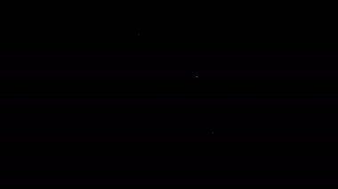 Beyaz çizgi. Kutsal İncil ikonu siyah arka planda izole edilmiş. 4K Video hareketli grafik canlandırması