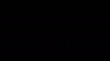 Beyaz çizgi keman simgesi siyah arkaplanda izole edildi. Müzik aleti. 4K Video hareketli grafik canlandırması
