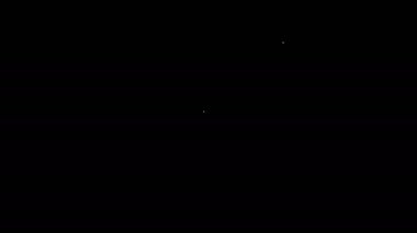 Siyah arkaplanda kalp ikonu olan beyaz çizgi kartpostalı. Mesaj aşkım. Aşk ve romantizm mektubu. 4K Video hareketli grafik canlandırması