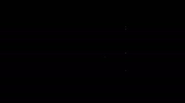 Beyaz çizgili alyans simgesi siyah arkaplanda izole edilmiş. Gelin ve damat mücevher tabelası. Evlilik sembolü. Elmas yüzük. 4K Video hareketli grafik canlandırması