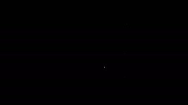 Beyaz çizgili evlilik sözleşmesi ikonu siyah arka planda izole edilmiş. Düğün sertifikası. 4K Video hareketli grafik canlandırması