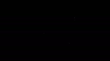 Sevgililer Günü kalp ikonlu beyaz çizgi siyah arka planda izole edildi. Mesaj aşkım. Aşk ve romantizm mektubu. 4K Video hareketli grafik canlandırması