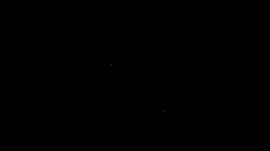 Siyah arka planda beyaz çizgi kilise ikonu var. Hıristiyan Kilisesi. Kilisenin dini. 4K Video hareketli grafik canlandırması