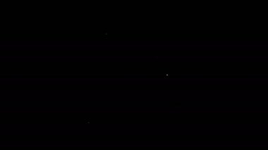 Beyaz çizgi ölüm sertifikası simgesi siyah arkaplanda izole edildi. 4K Video hareketli grafik canlandırması