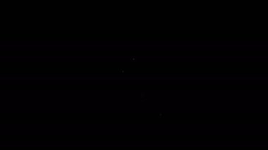 Beyaz çizgili mezar yeri simgesi siyah arkaplanda izole edildi. 4K Video hareketli grafik canlandırması