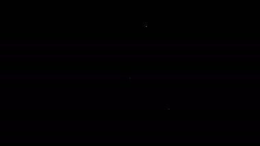 Siyah zemin üzerinde mezar taşı simgesi olan beyaz çizgi mezar taşı. 4K Video hareketli grafik canlandırması