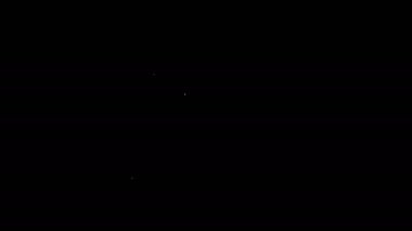 Beyaz çizgi tabut simgesi siyah arkaplanda izole edildi. Cenaze töreni. 4K Video hareketli grafik canlandırması