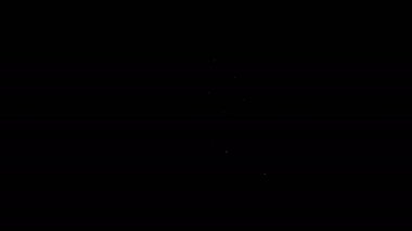 Siyah zemin üzerinde mezar taşı simgesi olan beyaz çizgi mezar taşı. 4K Video hareketli grafik canlandırması