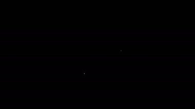 Siyah arka planda izole edilmiş beyaz çizgi Beat monitör simgesindeki ölü. EKG ölüm olduğunu gösteriyor. 4K Video hareketli grafik canlandırması