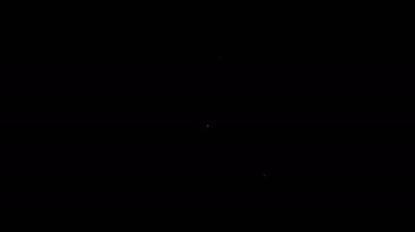Siyah zemin üzerinde mezar taşı simgesi olan beyaz çizgi mezar taşı. 4K Video hareketli grafik canlandırması