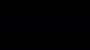 Beyaz çizgi KHK, kağıt, parşömen, parşömen simgesi siyah arkaplanda izole edilmiş. 4K Video hareketli grafik canlandırması