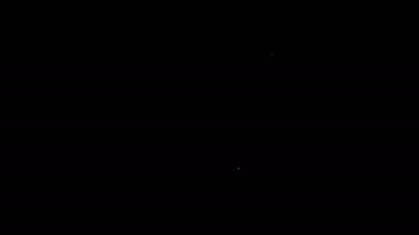 Siyah arkaplanda beyaz çizgili mezar taşı simgesi izole edildi. 4K Video hareketli grafik canlandırması