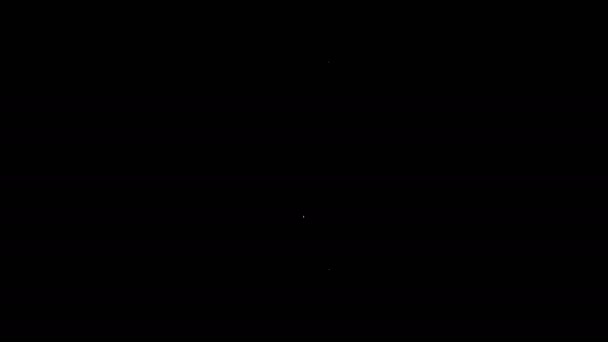 Beyaz çizgi Candy simgesi siyah arkaplanda izole edildi. 4K Video hareketli grafik canlandırması — Stok video