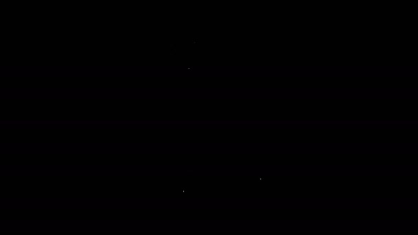 Weiße Linie Violine Symbol isoliert auf schwarzem Hintergrund. Musikinstrument. 4K Video Motion Grafik Animation — Stockvideo