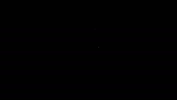 Línea blanca Icono de vela ardiente aislado sobre fondo negro. Vara cilíndrica con llama ardiente. Animación gráfica de vídeo 4K — Vídeo de stock