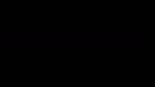 白い線黒の背景に隔離された蝶ネクタイアイコン。4Kビデオモーショングラフィックアニメーション — ストック動画