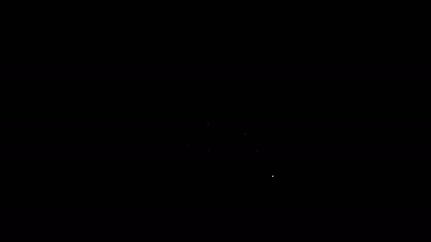 Línea blanca Icono de foto familiar aislado sobre fondo negro. Animación gráfica de vídeo 4K — Vídeo de stock